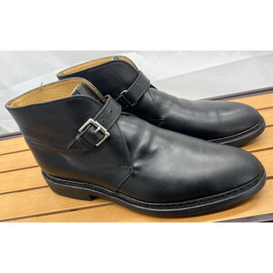 Heschung Chene Monk Strap Black Leather Ankle Boots Men’s US 9.5